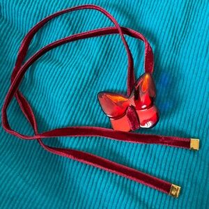 Crystal Baccarat Red Butterfly Choker velvet Necklace